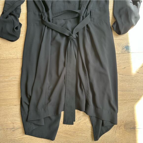 Aritzia Babaton Long Sleeve Flowy Trench Coat Black S - Picture 9 of 9